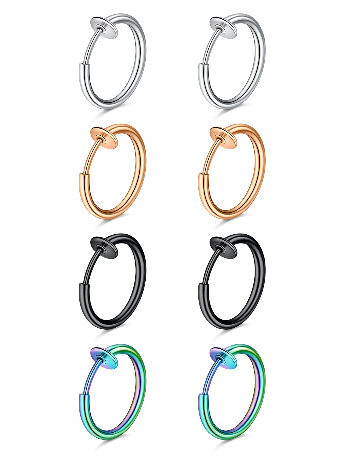 Crdifu Fake Nose Ring Stud Magnetic Non Pierced Faux Septum