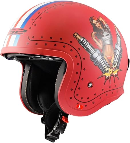 Miniatura 4 de Casco de moto de cara abierta Spitfire de LS2 Primer Rojo,Mate negro,Negro brillante/Escamas doradas,Bandera negra,Zarzaparrilla,Rojo mate,Rosa