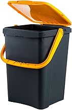 Ecoplast Recycling Bin 50 Litres Recycled Plastic Waste Bin, Yellow, 43 x 41 x 54.4 cm, Made in Italy