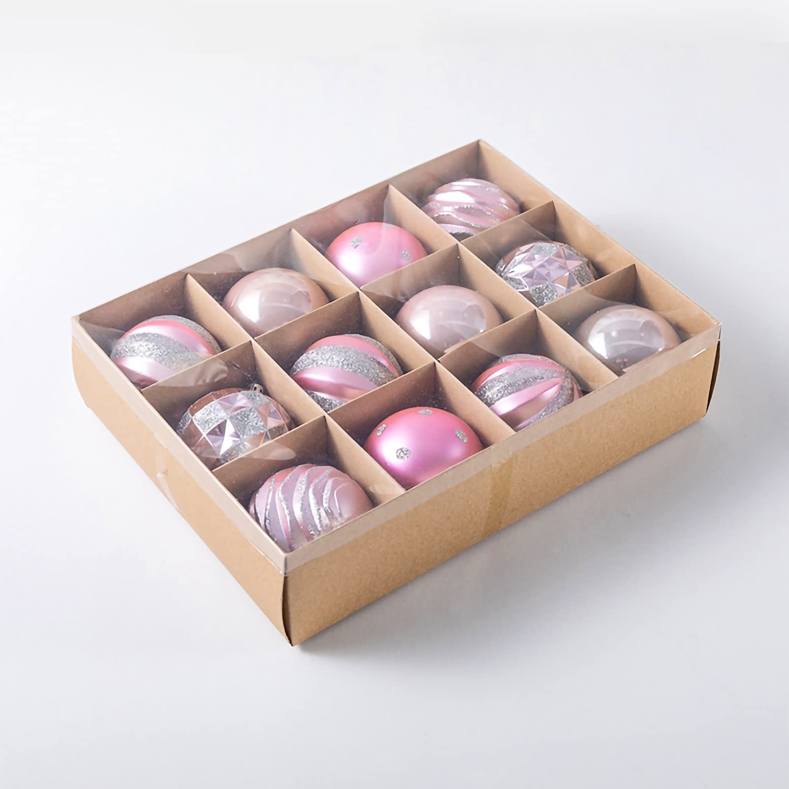 Set di decorazioni per palline di Natale, 12 pezzi di palline di Natale, decorazioni infrangibili per Natale, palline appese per decorazioni per feste di nozze, palline di Natale da 60 mm/2,36" (
