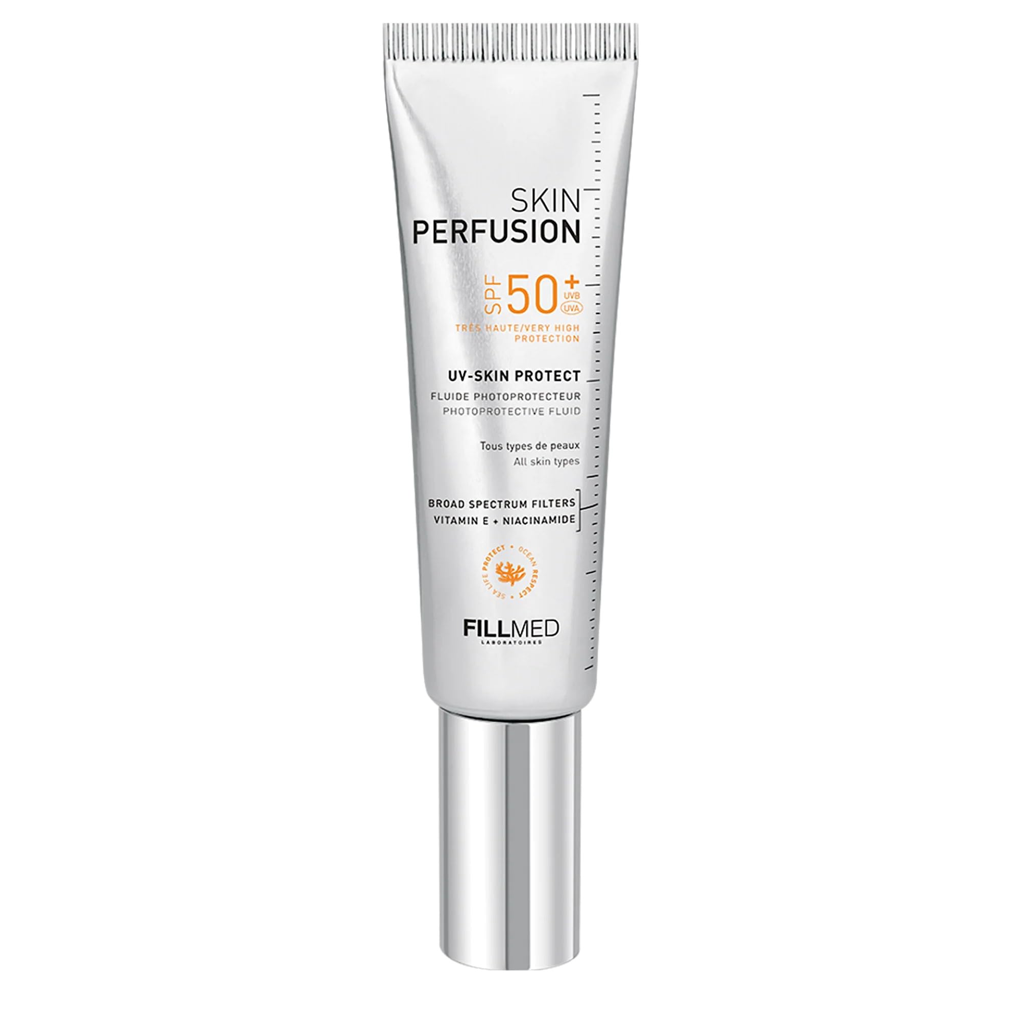 Fillmed Skin Perfusion UV Skin Protect SPF 50+ 50 ml, Sonnenschutzcreme mit hohem Schutz für das Gesicht, leichter Textur und mattem Finish