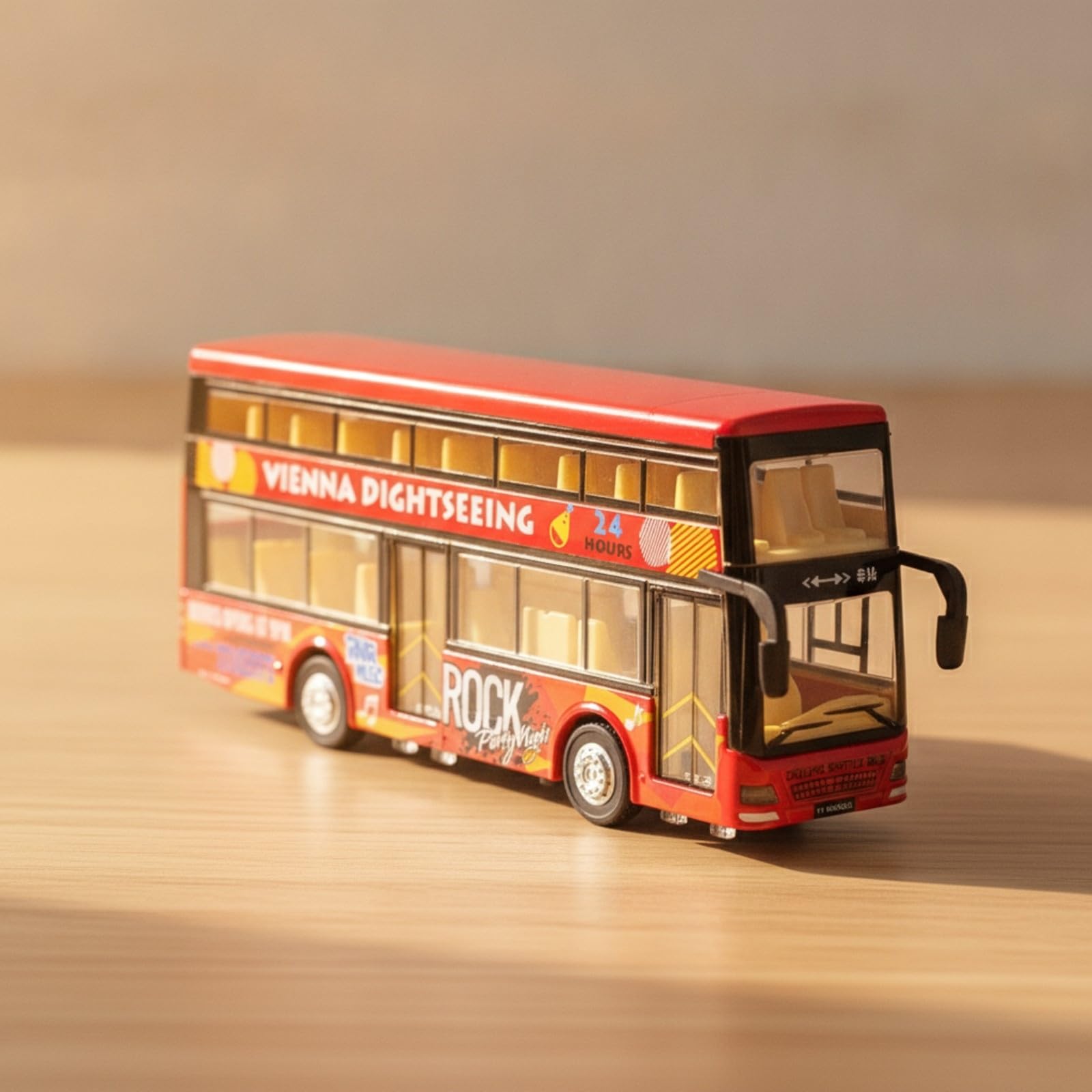 Harilla Modellino di Veicolo da Collezione | Durevole, Autobus a Due Piani con in Metallo, Sicuro Bambini, Modellino in 1/32 Lega, Esposizione, Rosso