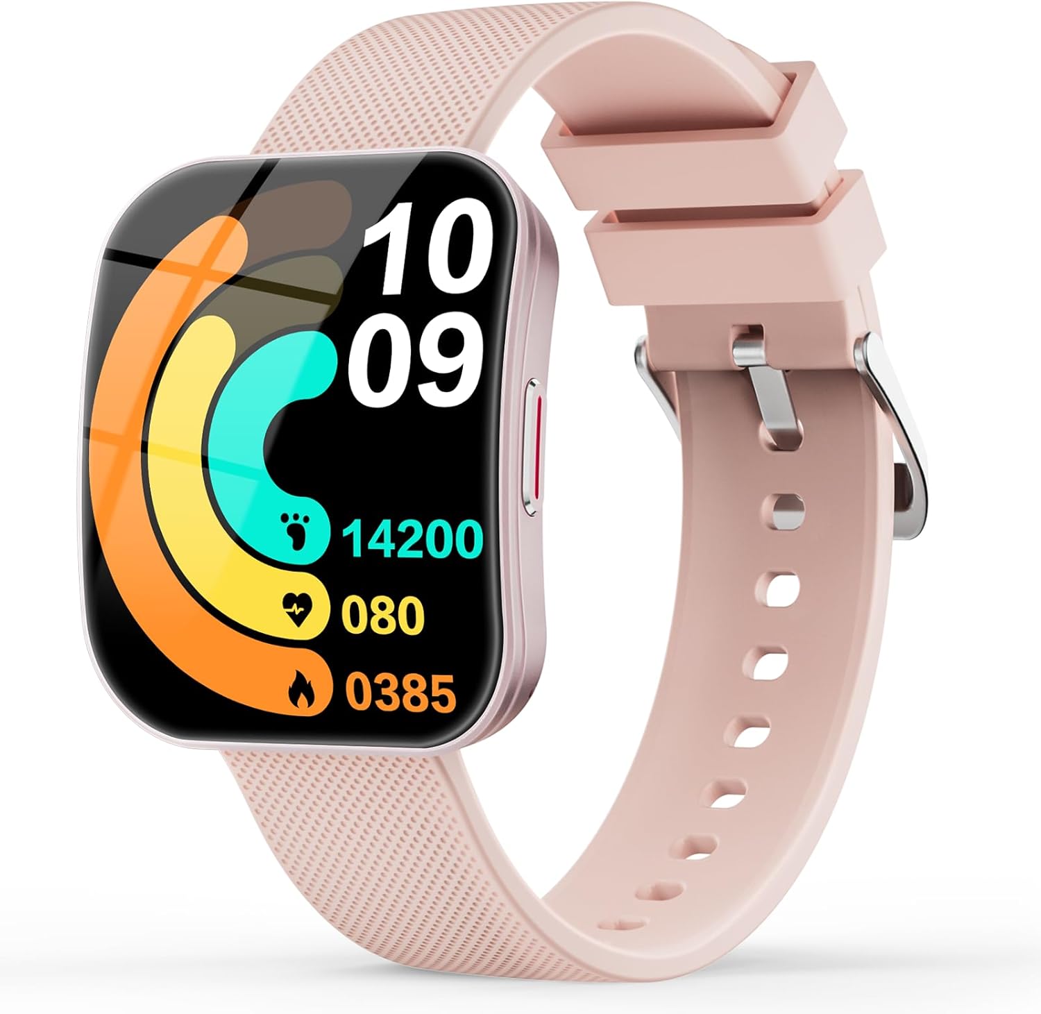 MFVLP Smart Watch for Men Women, 1.85″ HD AMOLED Display, IP68 Waterproof Watch with 120+ Sports Modes, 24/7 Fitness Tracker with Pedometer, Smartwatch for Android iOS Rose Gold
