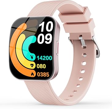MFVLP Smart Watch for Women Men, Answer/Make Calls, 1.85" HD AMOLED Display Fitness Tracker for Android & iPhone, Heart Rate/Sleep/Sports Monitor Smartwatch, IP68 Waterproof Rose Gold