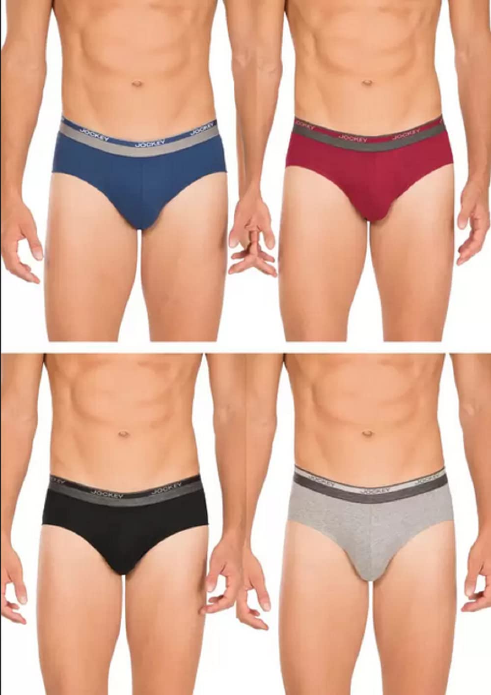jockey Modal Solid Men Brief (Pack Of 4)_Medium, Multicolour-picture-29