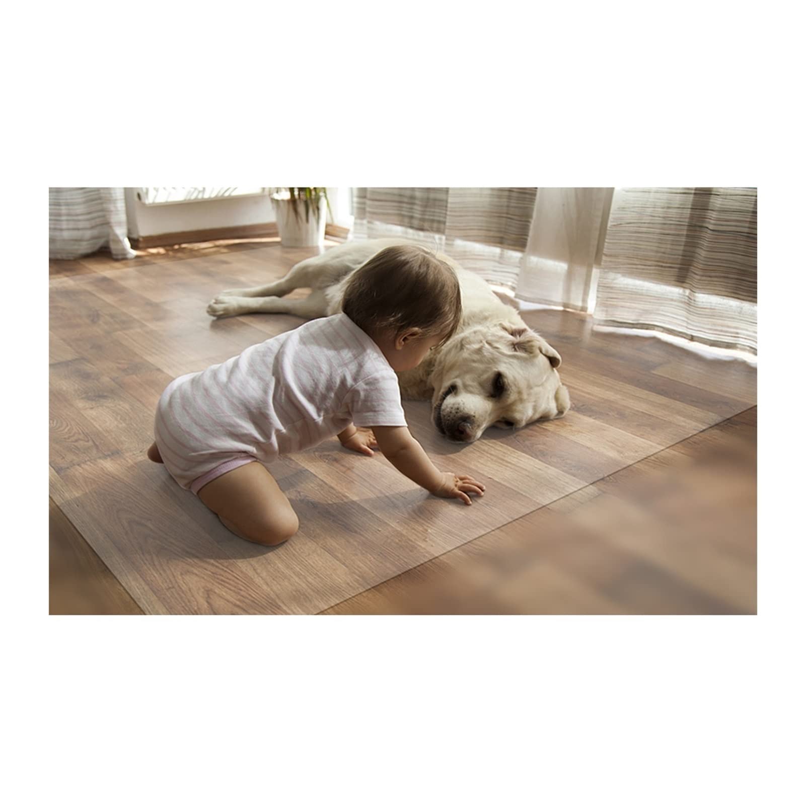 Tappeto Salvapavimento Trasparente - Protezione Parquet e Pavimenti Duri - Tappeto Protettivo Sottosedia 100% PVC in Varie Misure,1mm di Spessore, 75/95/115/135/155cm di Larghezza (Color : 1mm