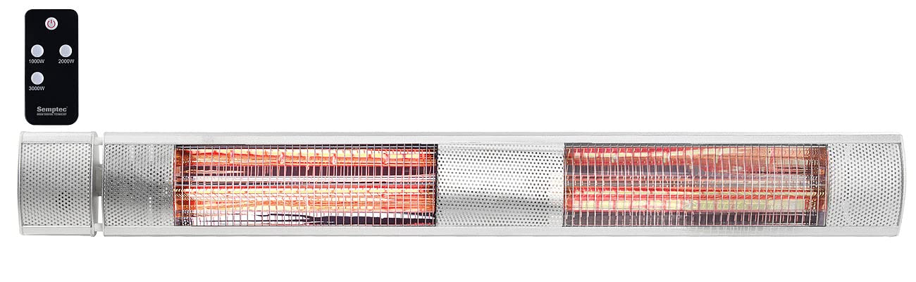 Semptec Urban Survival Technology Terrassenstrahler: IR-Außen-Heizstrahler, Goldröhre, 3.000 W, IP65, Fernbedienung, Silber (Heizstrahler Infrarot, Wand, draußen)