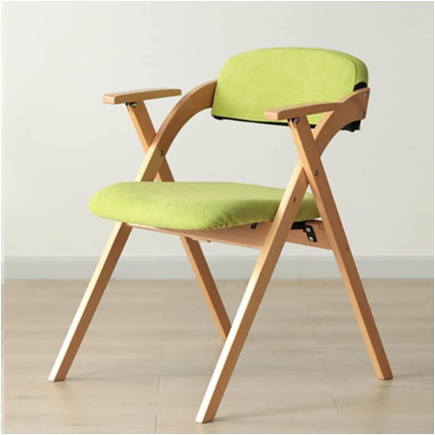 Chaise de salle à manger en cuir rembourrée One Size avec cadre en bois