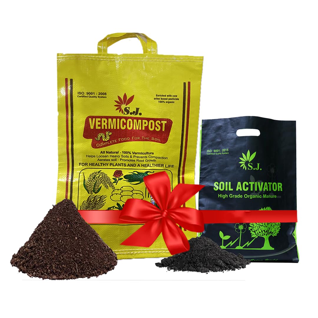 SJ Organics Black Gold Vermicompost 10KG and Soil Activator 5KG Combo Pack for Home Gardening (B0CZ6WT2Z2) Amazon Price History, Amazon Price Tracker