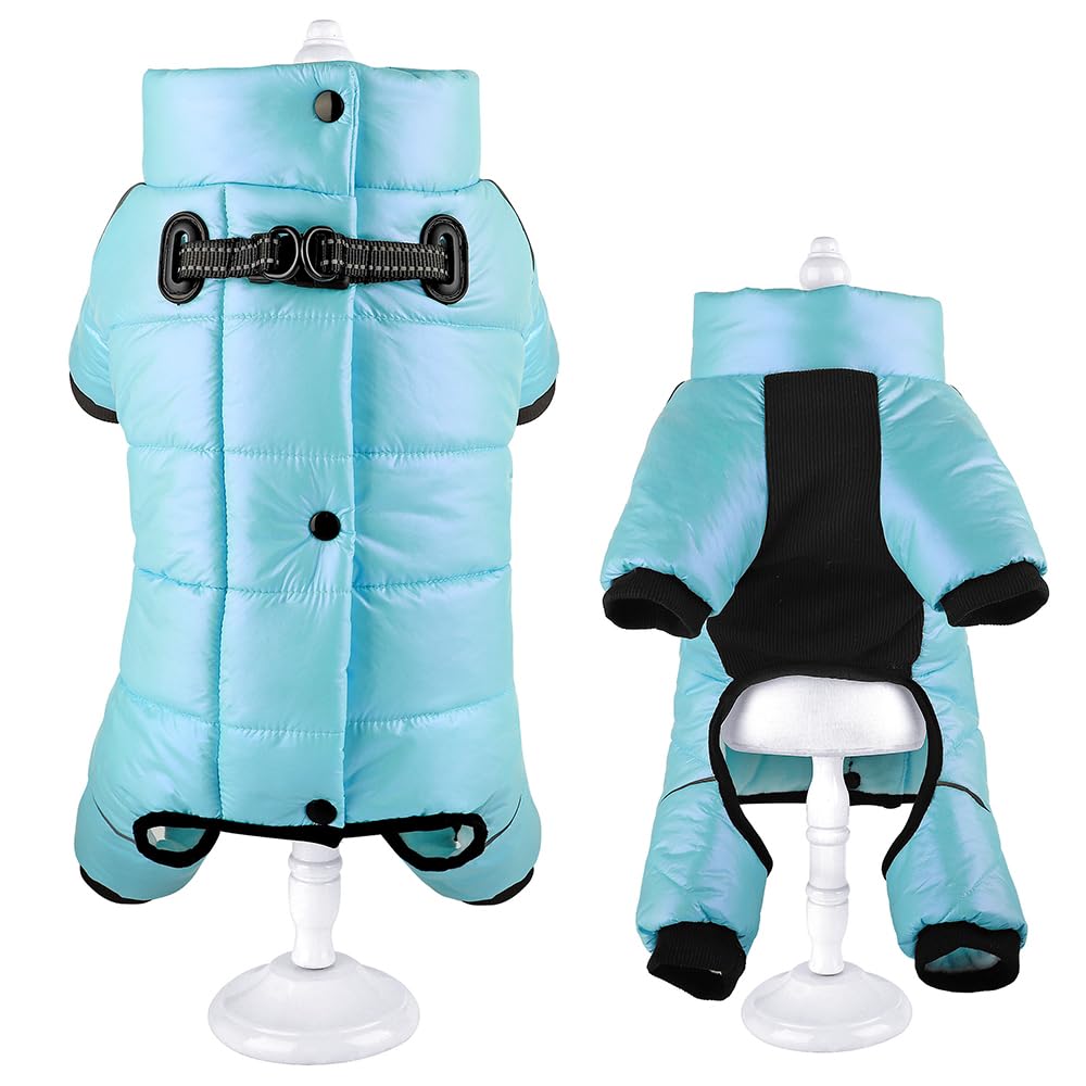 Warme Haustierkleidung,wasserdichte Hundekleidung,Regenmantel,Dicke Baumwolle,Hunde-Winterjacke,Mantel,Reflektierendes Geschirr Für Kleine,Mittelgroße Hunde,Blau,XL