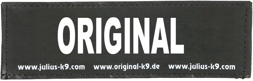 Julius-K9, 162LR-G-31857, Original Interchangeable Patches, Size: Large, Black Label with White Fluorescent Text, 1 Pair, Cool Man