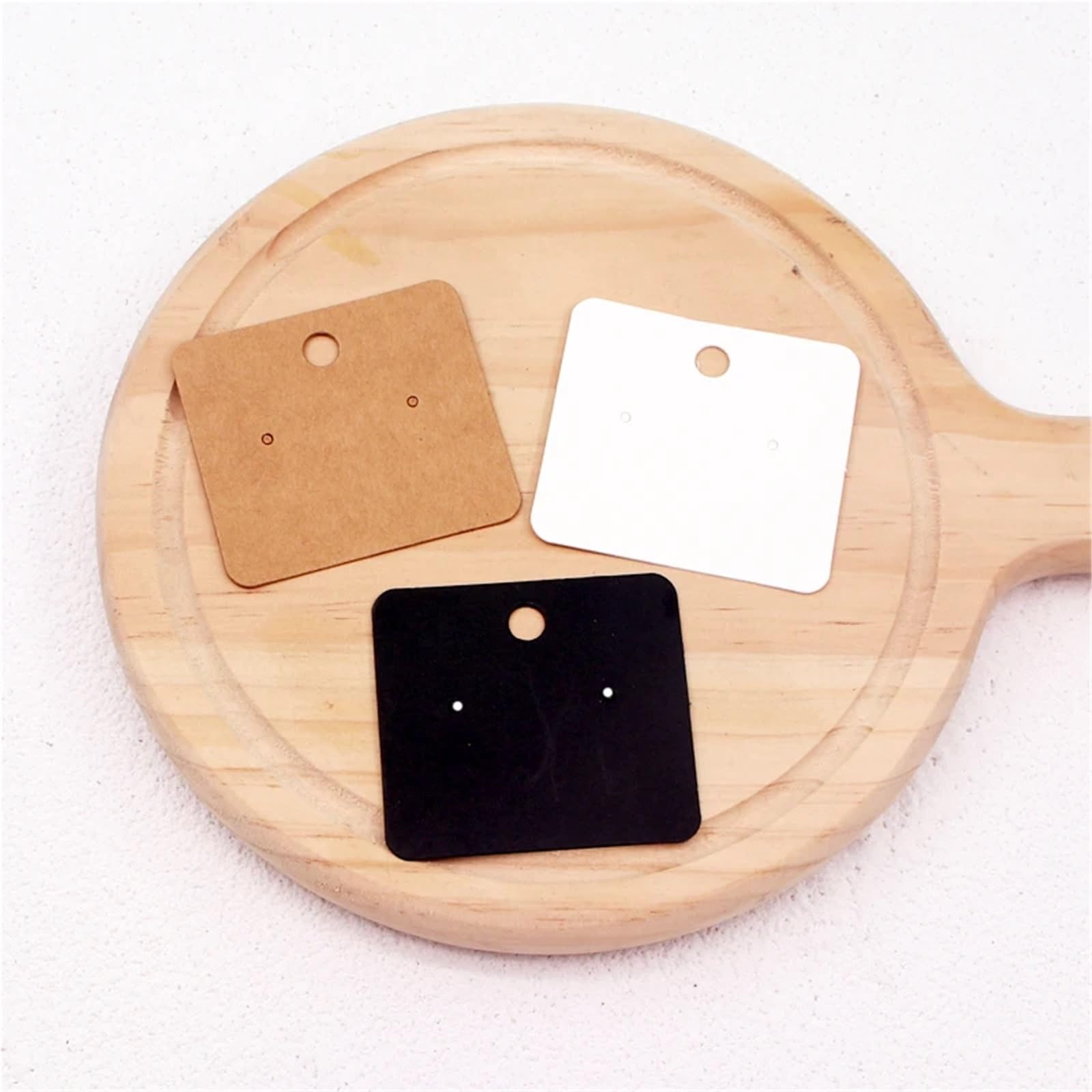 Karty na kolczyki 600 szt. Mały papier 5x4,5 cm Biżuteria Kolczyki do uszu Wyświetlacz Opakowanie Posiadacze kart Cena Wiszące metki(Black)
