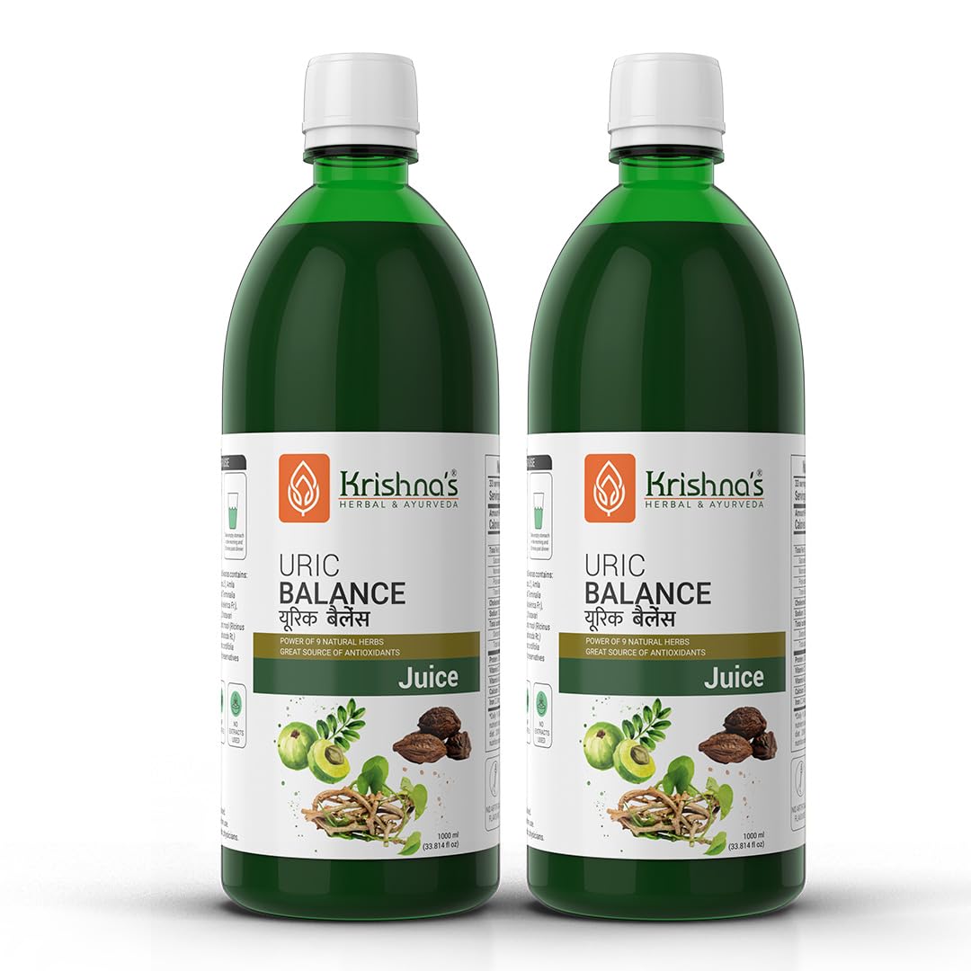 Krishna's Uric Balance Juice 1000 ml | Balancing Uric Acid Naturally | Power of Kutki, Adusa, Arand Mool & 6 More Herbs - (Pack of 2)-image-3