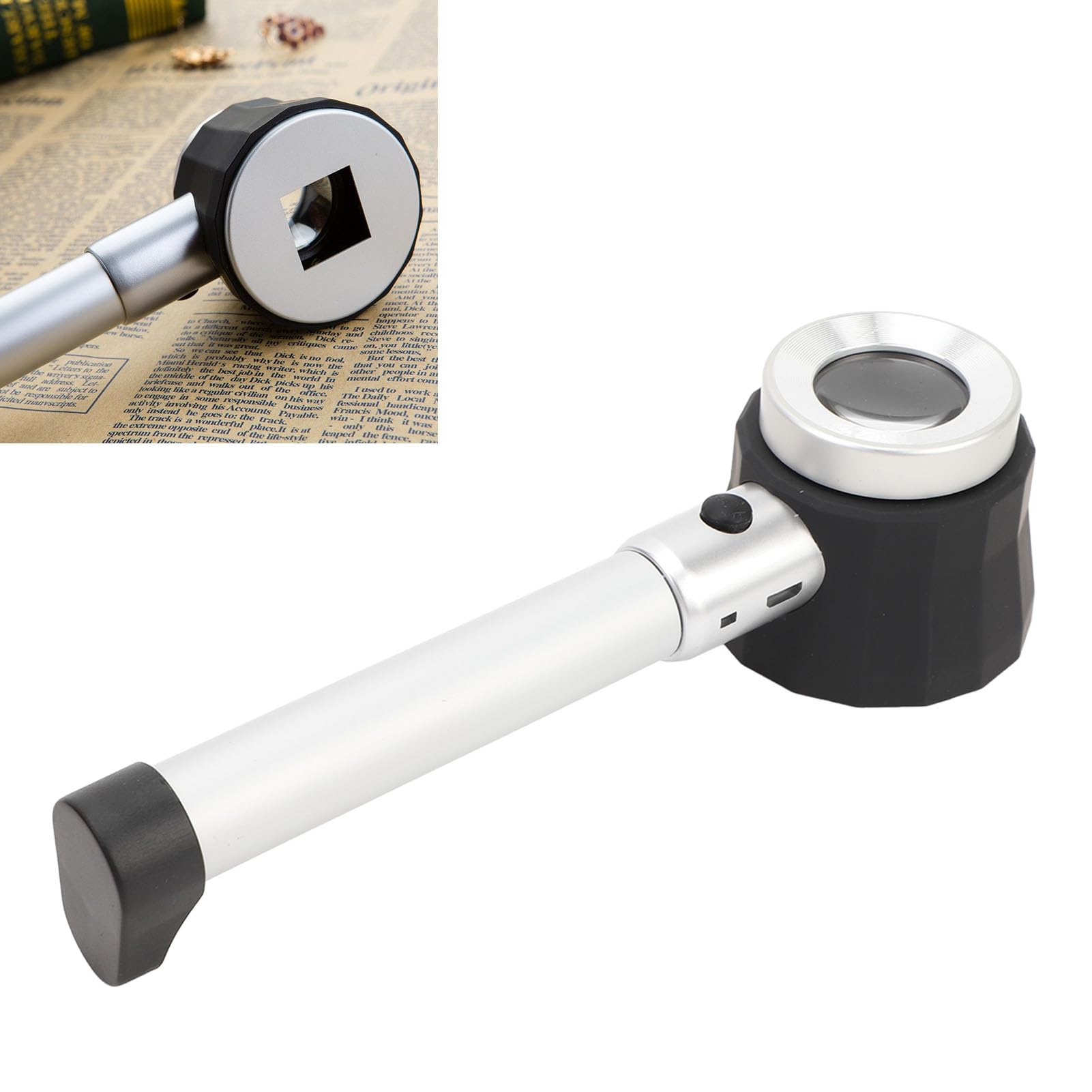Lente D'ingrandimento Portatile 45X, Lente D'ingrandimento con Luci a LED, Lente D'ingrandimento con Scala di Misura in Vetro Ottico per Anziani Lettura Osservazione di
