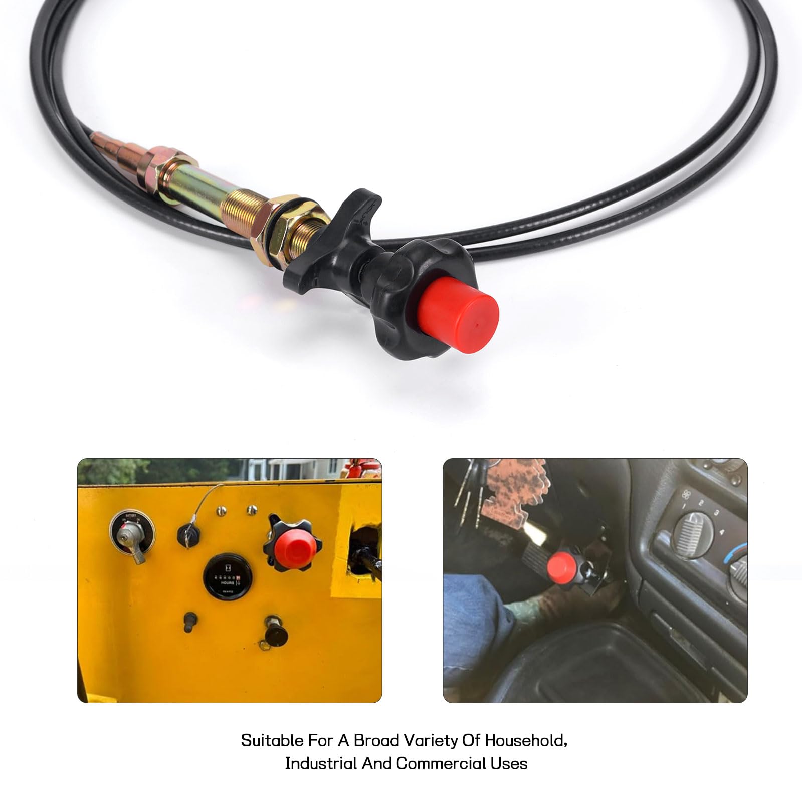 Creative.c Cable de bloqueo ajustable Vernier resistente de 10 pies, cables de control 55204, cables de acelerador ajustables con perilla roja de 2 pulgadas