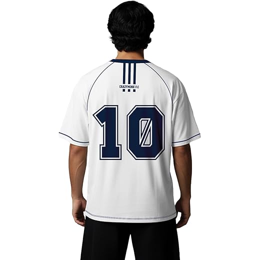 Madrid Oversized T-Shirt - White & Navy