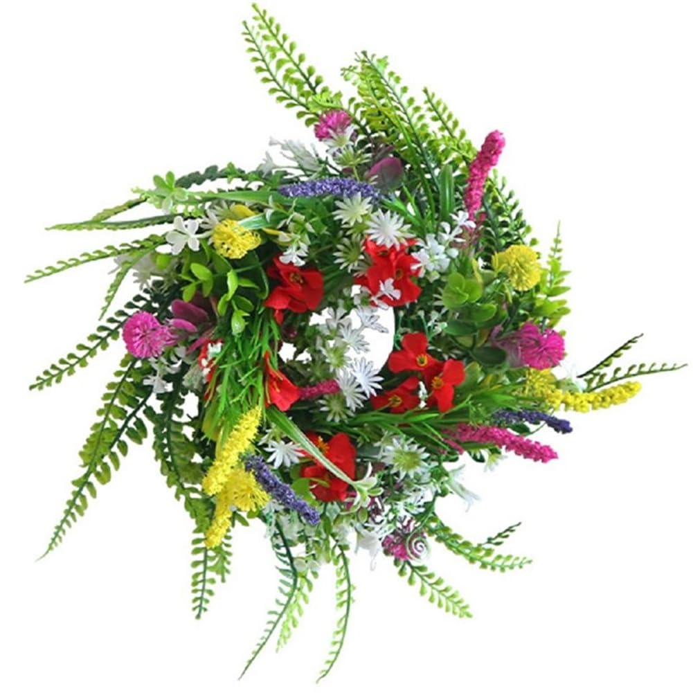 UDSKNV[KSL Eucalyptus Leaves Olive Leaf Yellow Daisy Artificial Spring Summer Wreath for Front Door