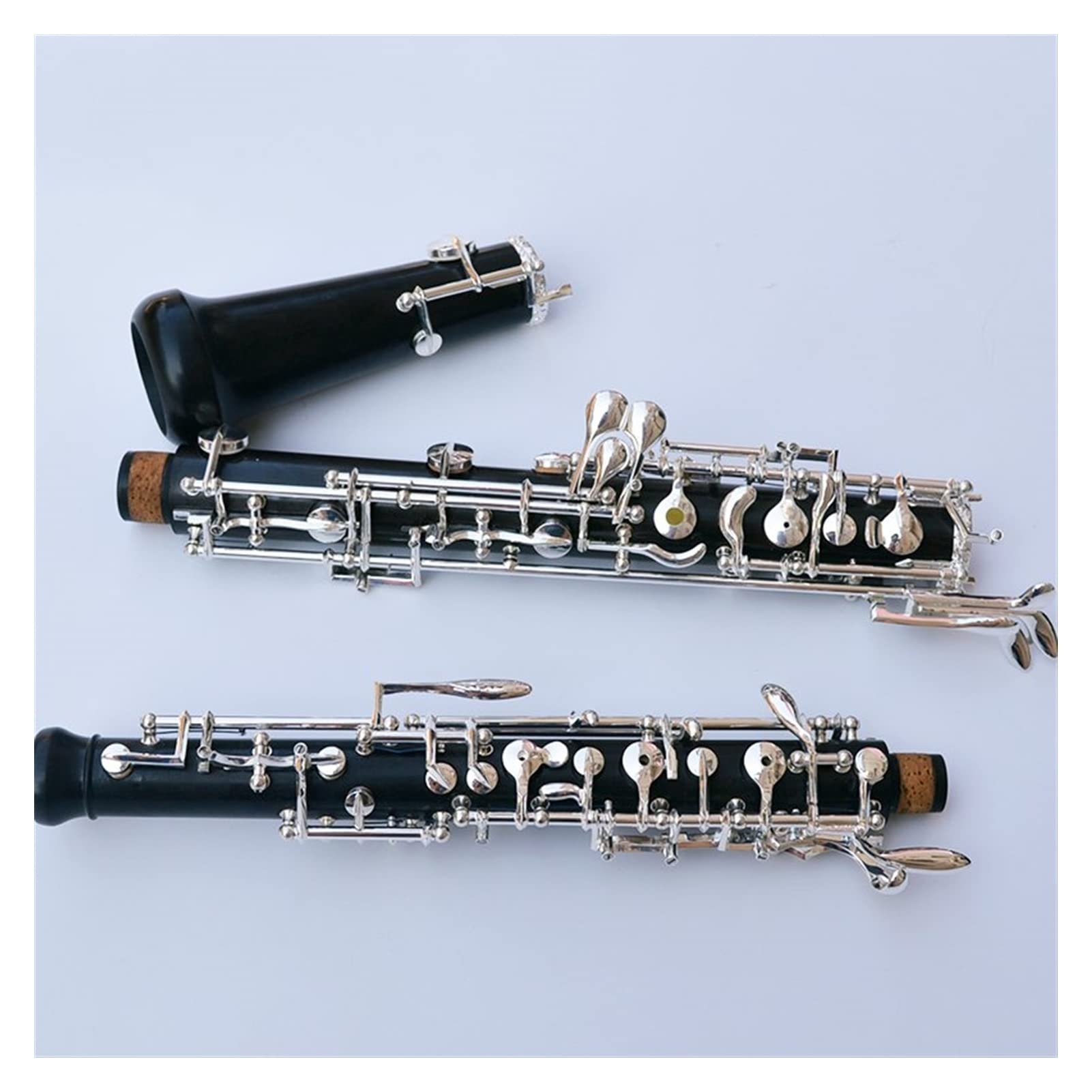 Piezas de oboe C Key OBOE De Ebony Semi-Automático Totalmente Totalmente Automático Estilo De Oboe Cupronickel Plateado Plata (Color : Fully automatic)