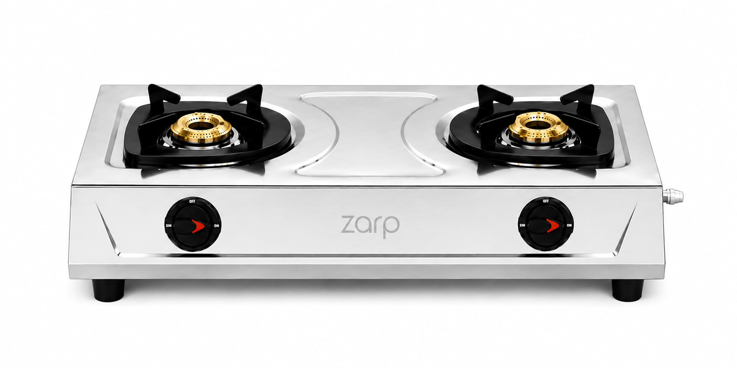 ZARP 2 Burner Stainless Steel Gas Stove | ISI Certified Manual Ignition LPG Stove | Brass Burners with Pan Support | Durable Steel Body for Indian Kitchens | LPG gas chulha | 635x345 mm-image-35