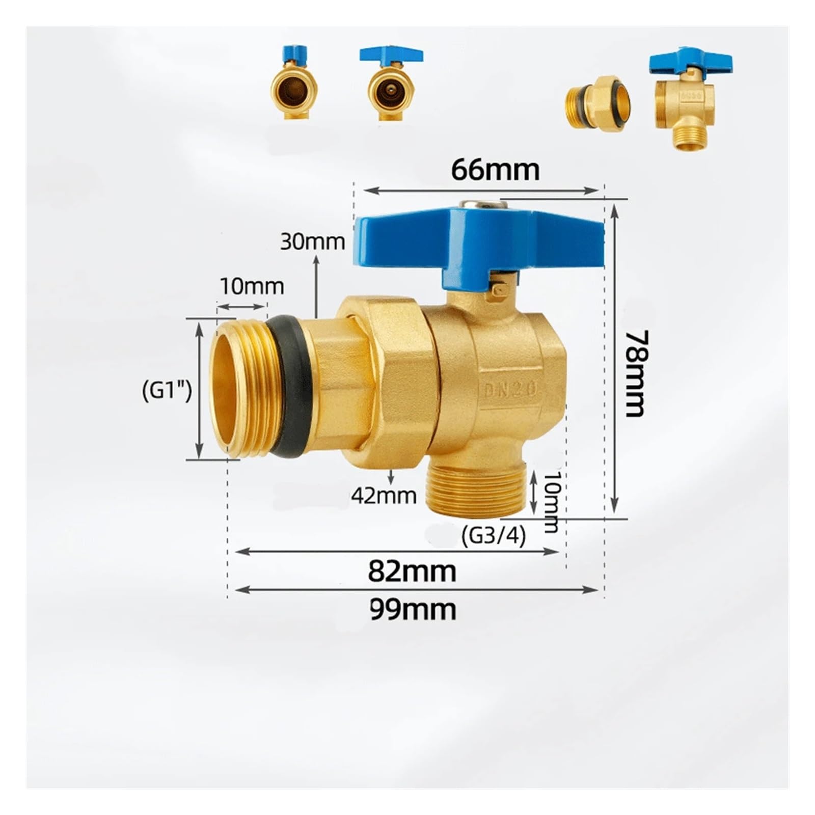 1 PZ è composto da valvola a sfera 1/2 "3/4" 1 "filettatura maschio e femmina collettore valvola a sfera valvola for riscaldamento a pavimento caldaia a parete caldaia (Color : DN25 M-DN20 M)
