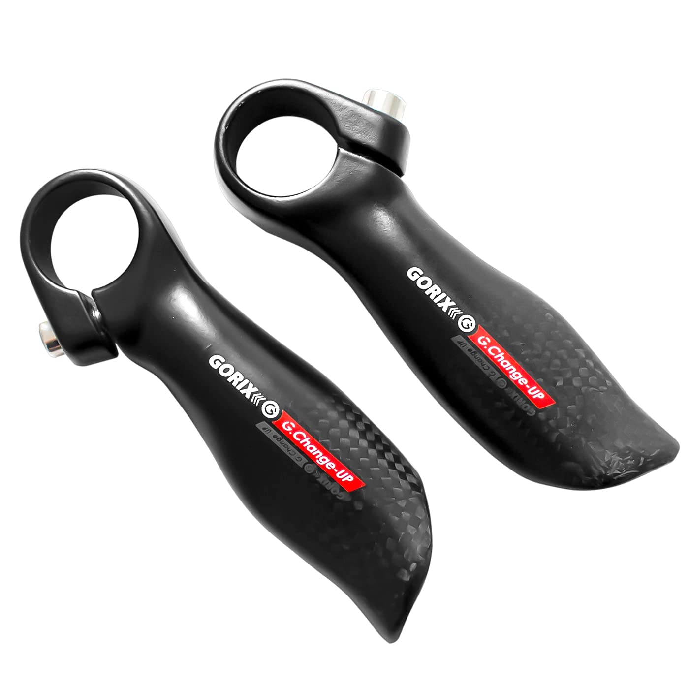 GORIX ゴリックス 自転車 バーエンドバー炭素繊維バーエンド (GX-Change-UP) エンドバー [カーボンファイバー エルゴデザイン 軽量 ] おしゃれ クロスバイク mtbなど