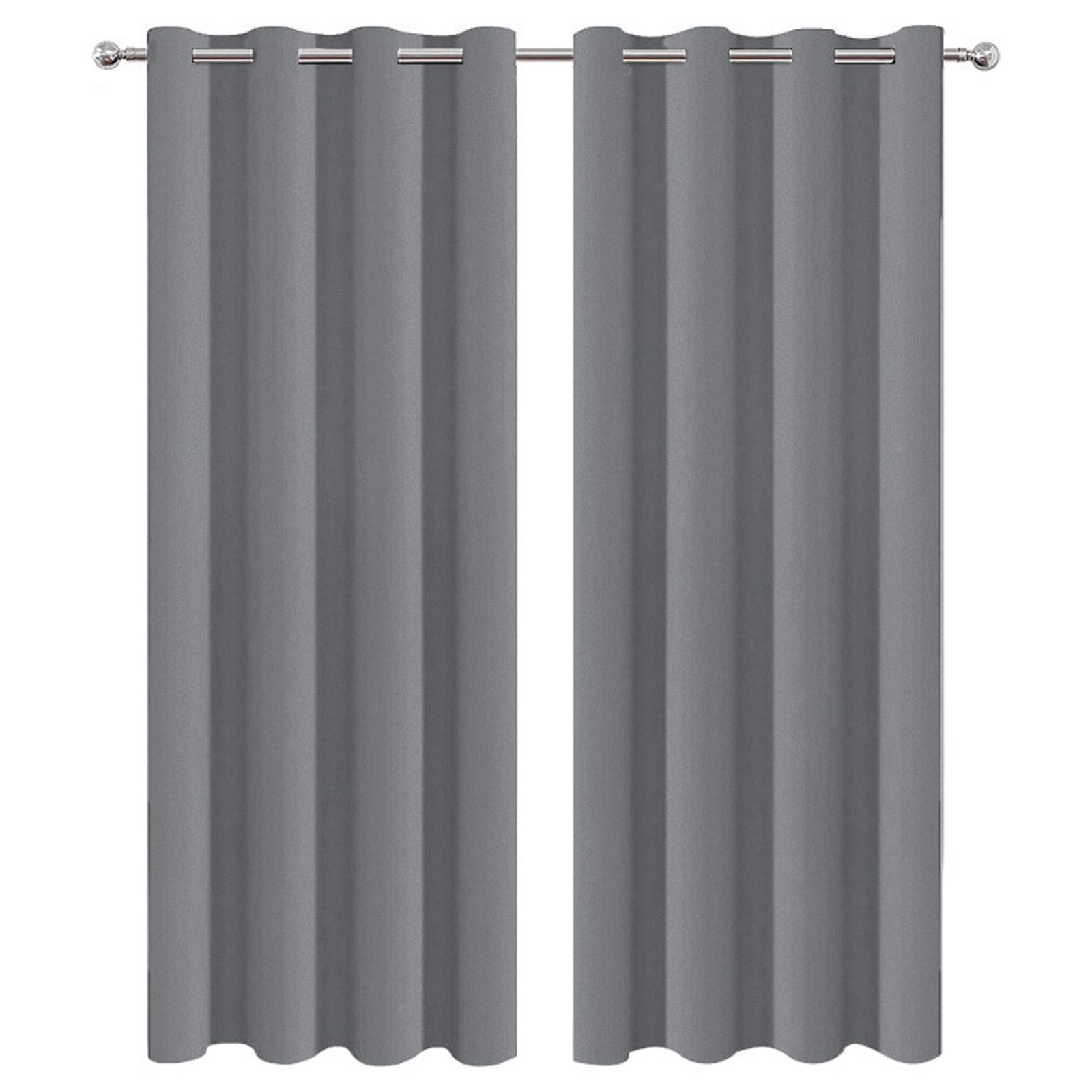 HANGEENGS Blackout Curtains For Bedroom,2 Panels Set Thermal Insulated Living Room Window Drapes Solid Eyelet Room Darkening Textured Blackout Curtains,Grey,39x63 in(WxL)