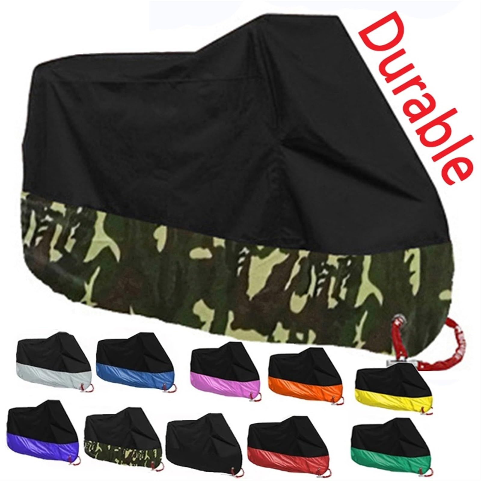 Cubre Moto Impermeable Cubierta Universal for Motocicleta, Protector UV for Exteriores, Scooter, Impermeable for Todas Las Estaciones, Cubierta a Prueba de Lluvia y Polvo(Green,3XL for 221-230cm)