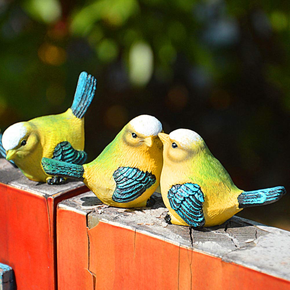 4 Figurines Oiseaux En Résine Pour Jardin - Décoration Extérieur Réaliste - Ambiance Nature