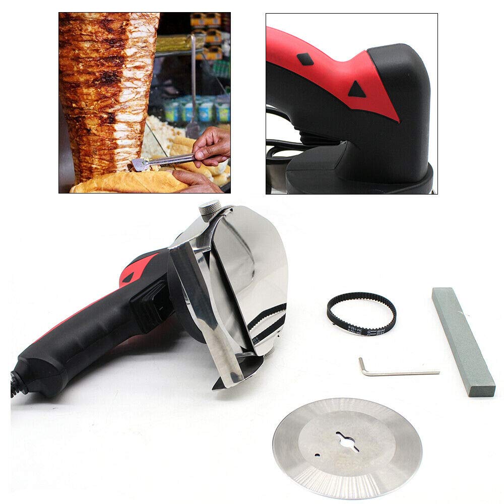 Leistungsstarke Dönerschneider Dönermesser Kebab Schneider | Edelstahl | Anpassbare Schnittstärke 1-8mm | Tragbar & Ergonomisch | Extra Klinge