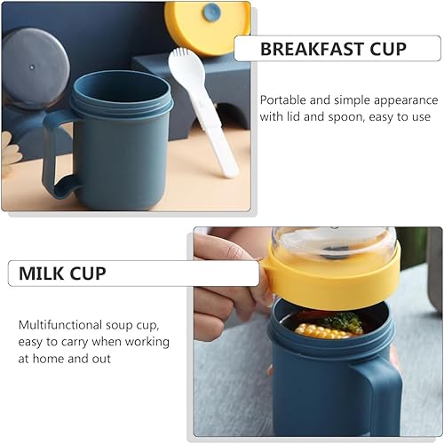 Miniatura 5 de DOITOOL Recipientes de sopa con tapas, taza de sopa para microondas con tapa y cuchara, tazas de sopa para sopas, fideos, cereales calientes y más