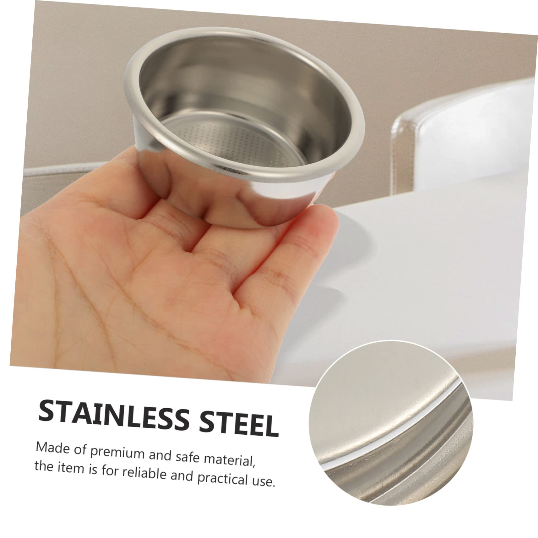 Uonlytech 5pcs Professional Espresso Filter Basket Stainless Machine Supply Reusable Design for Fine Coffee Powder for Home Brewing