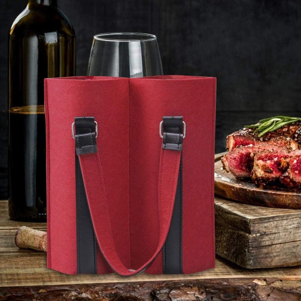 2 Borse Portabottiglie In Feltro - 24x18x28cm, Con Divisorio, Per Vino, Birra, Regalo - Foto 14