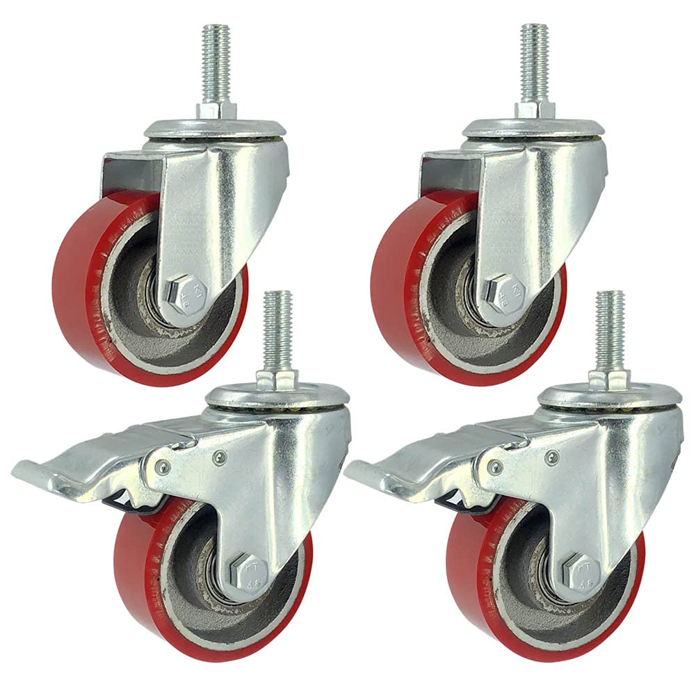 Chariot pivotant 4 pouces M12 anti-trace pour stopper les vibrations lors du transport industriel