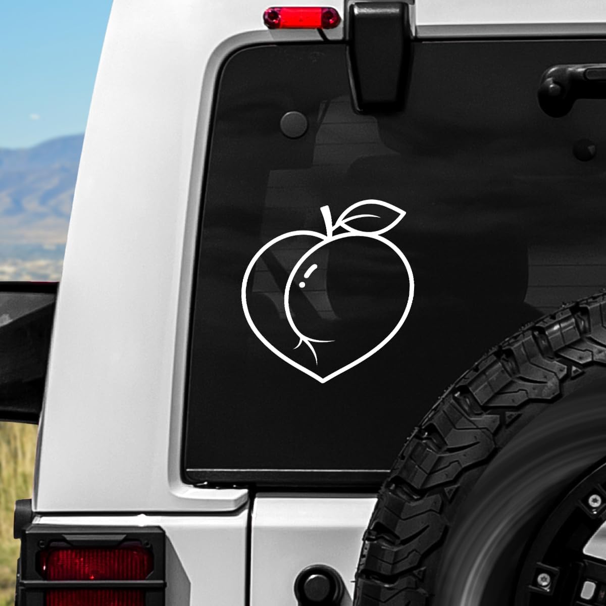 2pcs Peach Outline UV DTF Decal Transparent Waterproof Vinyl Transfer Sticker for Car Window Truck Rear Windshield Cute Fruit Aesthetic Coquette Accessories Gift 6 inches 82