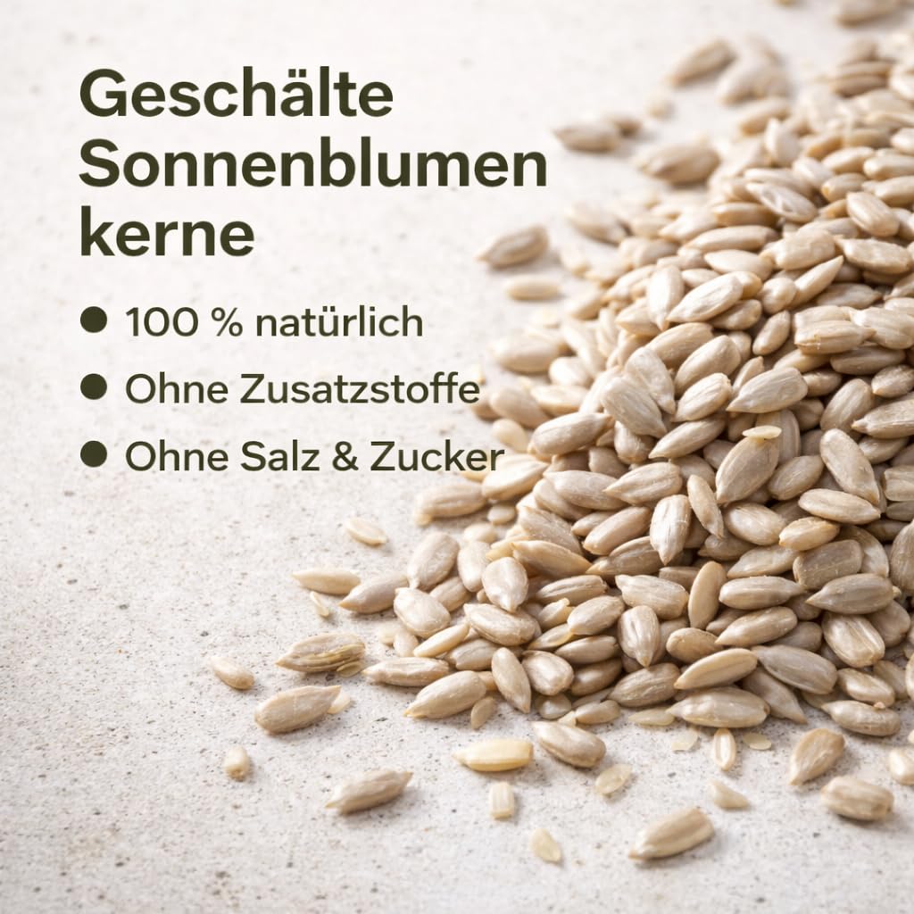 GiDeli Sonnenblumenkerne geschält 20 kg im Eimer - Roh und Ungesalzen - Gesunder Snack für Menschen - Ideal zum Essen, Backen und Kochen