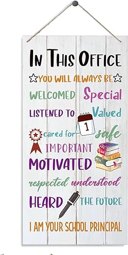 Principle - Letreros de decoración de oficina, letrero inspirador de pared, placa decorativa de madera colgante de madera, decoración para la