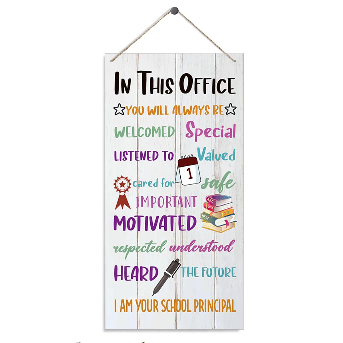 Principle Office Decor Signs, Inspirational Wall Sign, Decorative Wood Hanging Wood Plaque, Decoration for School Principal Office, Rustic Door Hanger, End of Year Gift, Thank You Gift for Principle