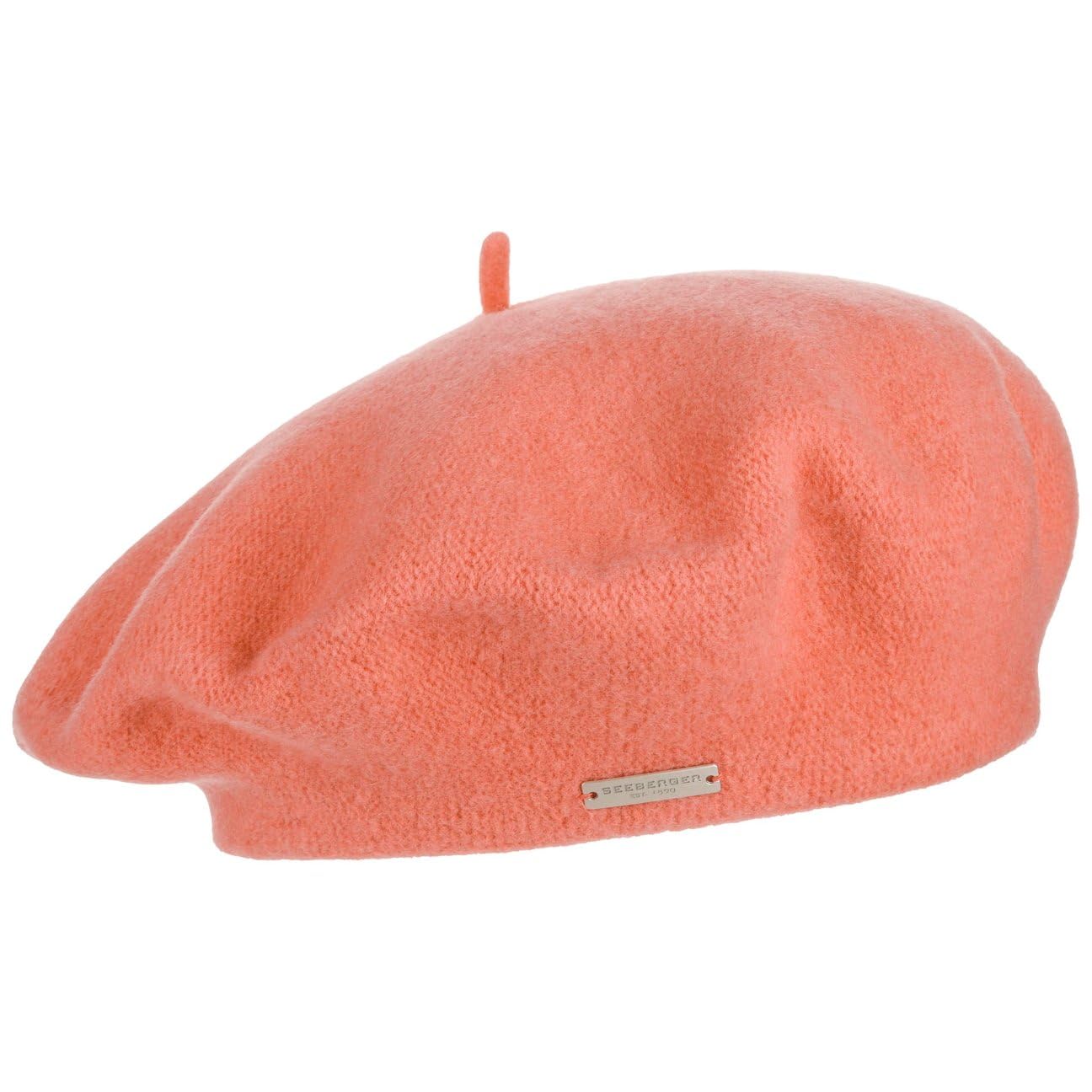 Seeberger Woolmark Beret for Women Winter Beret Virgin Wool Cap (One Size - Coral)