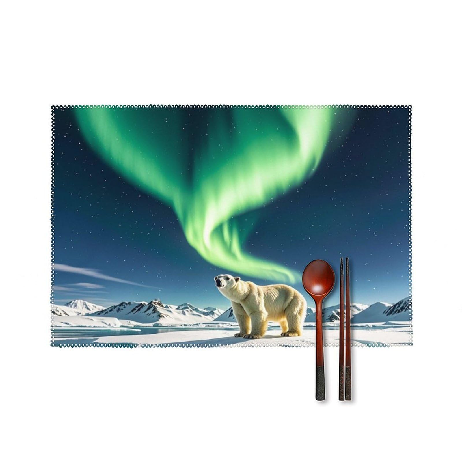 Set de table antidérapant pour table enfant avec motif ours polaire lavable