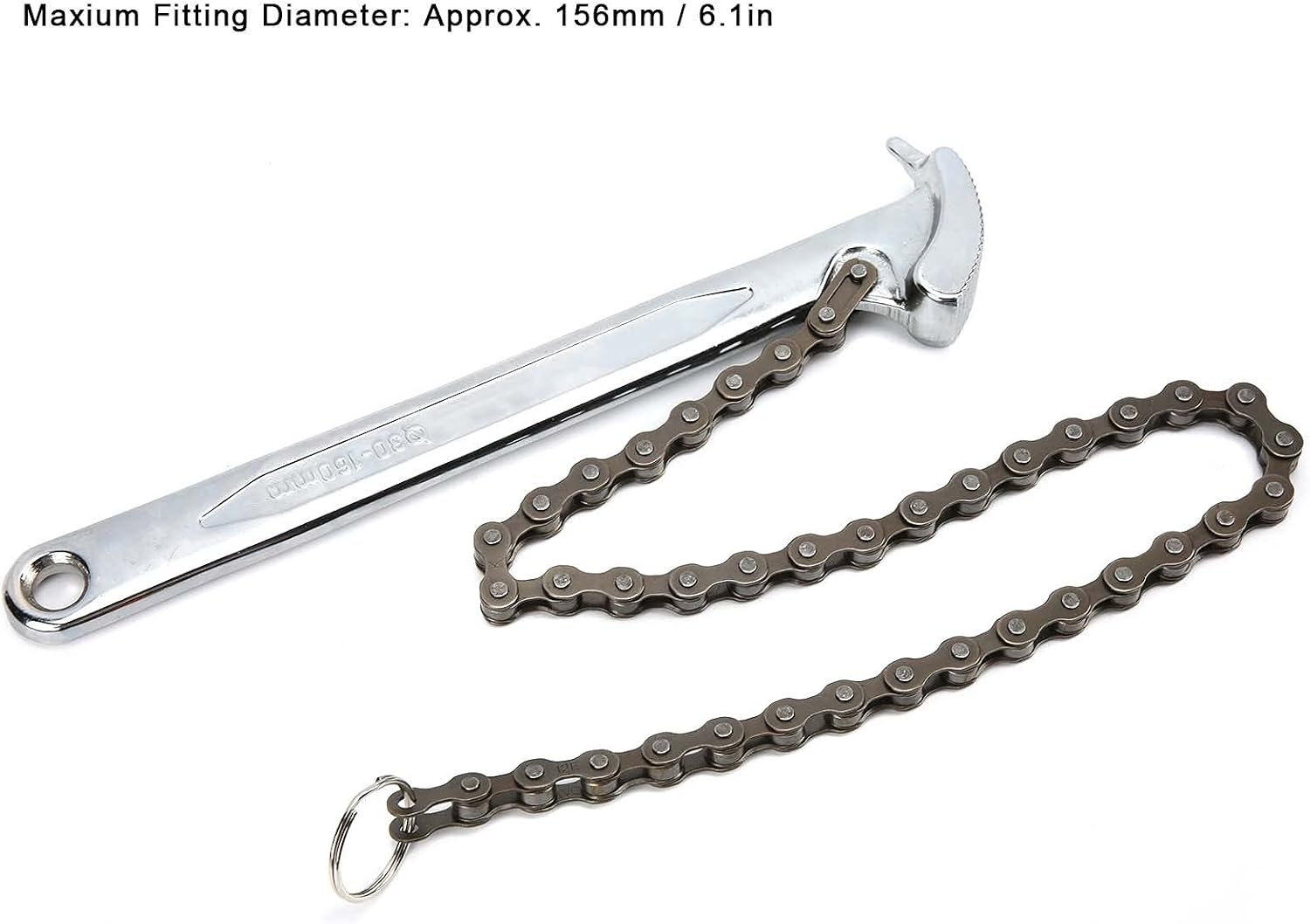 9in Reversible Chain Wrench Ratcheting Chain Wrench Revertible Adjustable Pipe Tong for Oil Filter Tool and Pipe Fittings with Heat Treated Steel and Chrome Finish