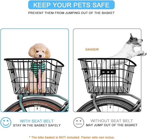 Miniatura 9 de Cinturón de seguridad para perro para canasta de bicicleta, cinturón de seguridad retráctil para perro, arnés elástico de seguridad para mascotas