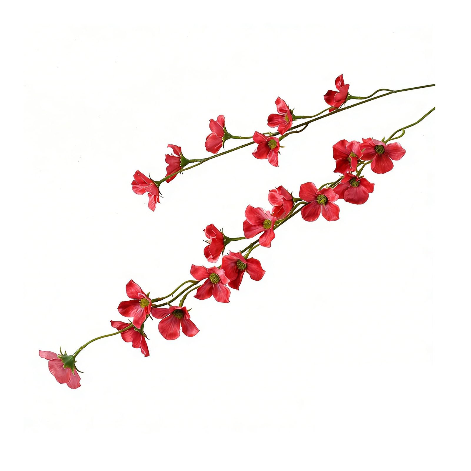 Virelynx Artificial Crabapple Blossom Stem – Realistic Faux Begonia Vine Branch, Long Stem Fake Flowers for Spring Summer Indoor Wedding