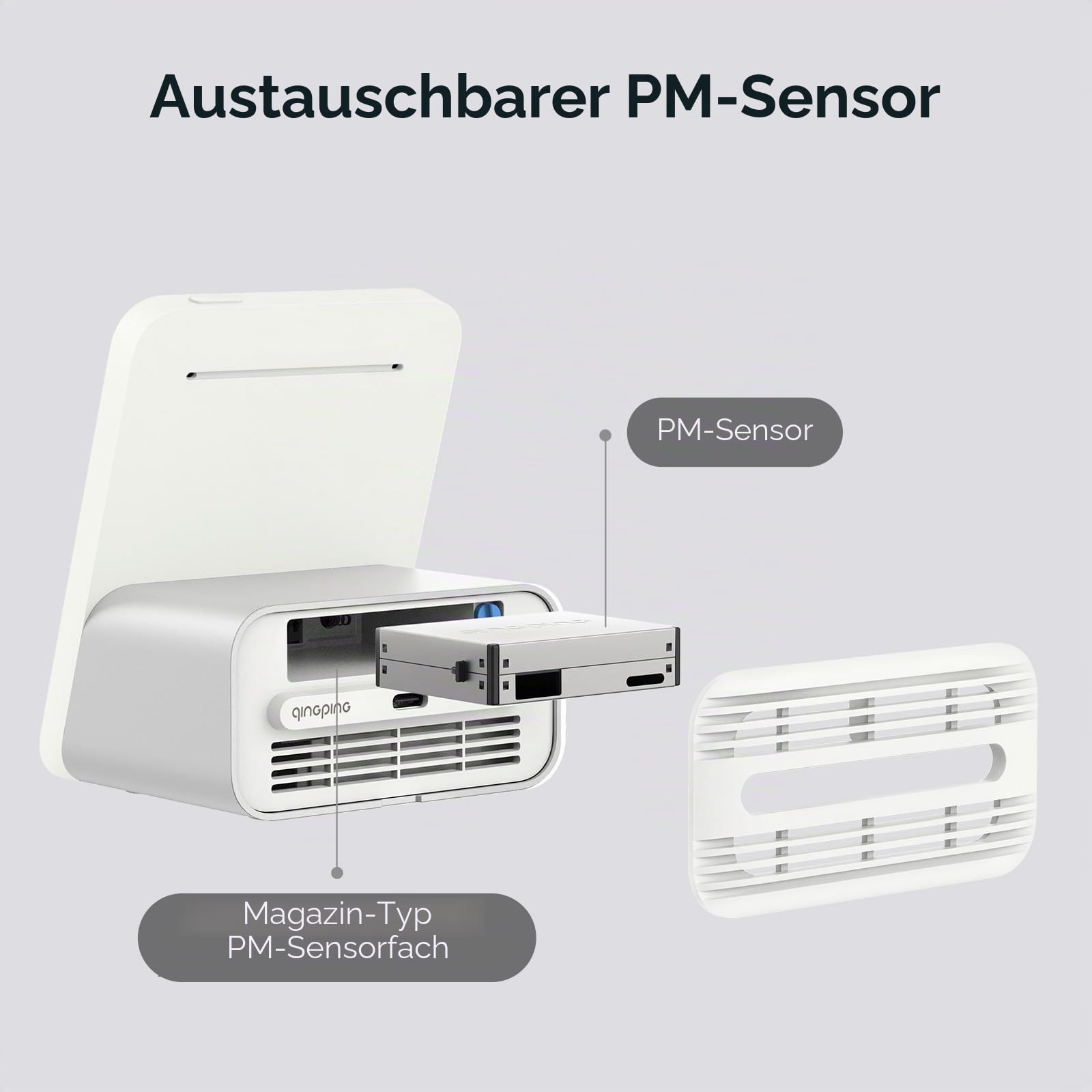 Qingping Air Quality Monitor Gen 2 Indoor Detects PM2.5 CO2 PM10 Noise Temperature Humidity Alarm Clock