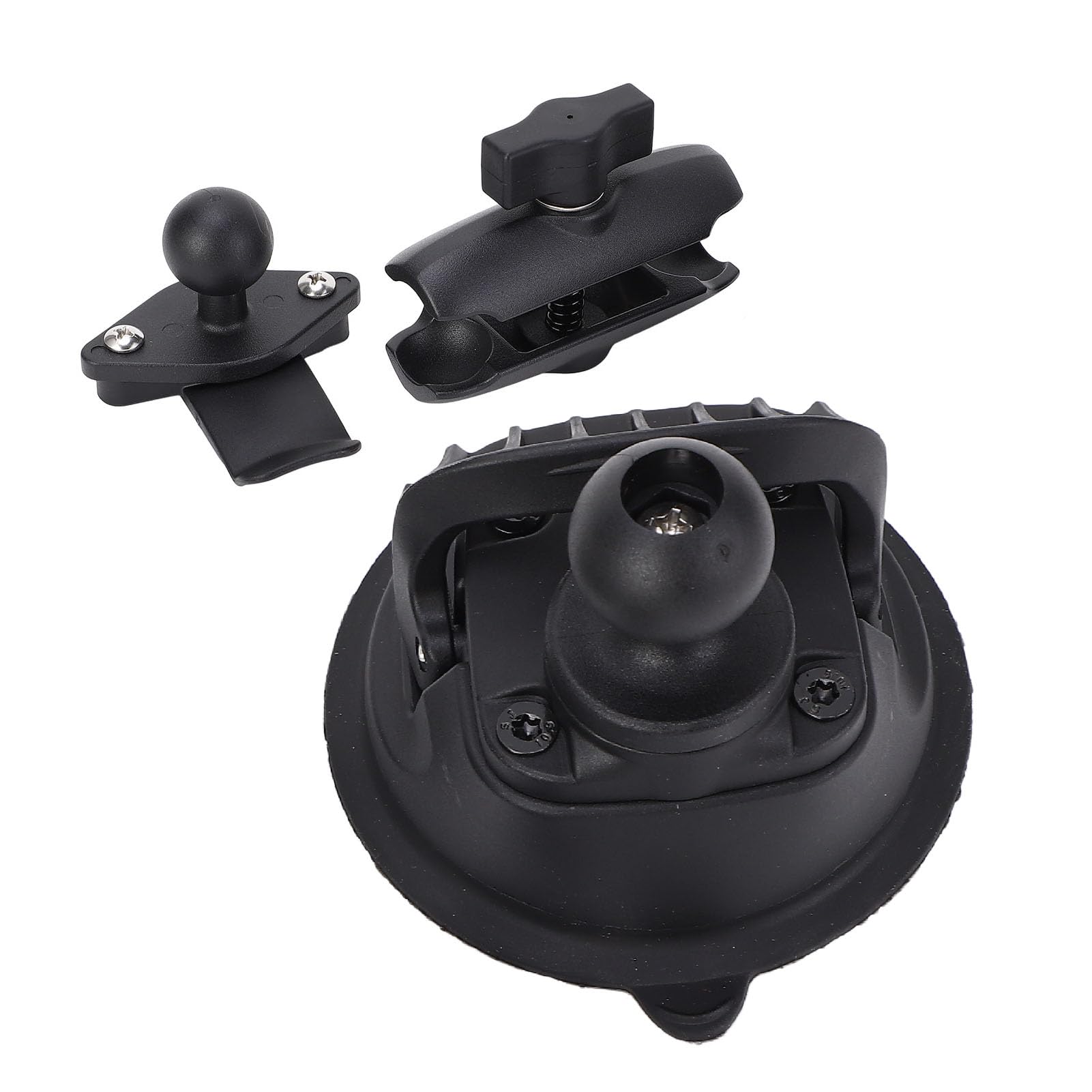 Soporte para Parabrisas GPS, Ventosa Estable con Bola Ajustable de 360° para Varios Dispositivos de Navegación, Automóviles y Motocicletas, Construcción de Nailon y Goma