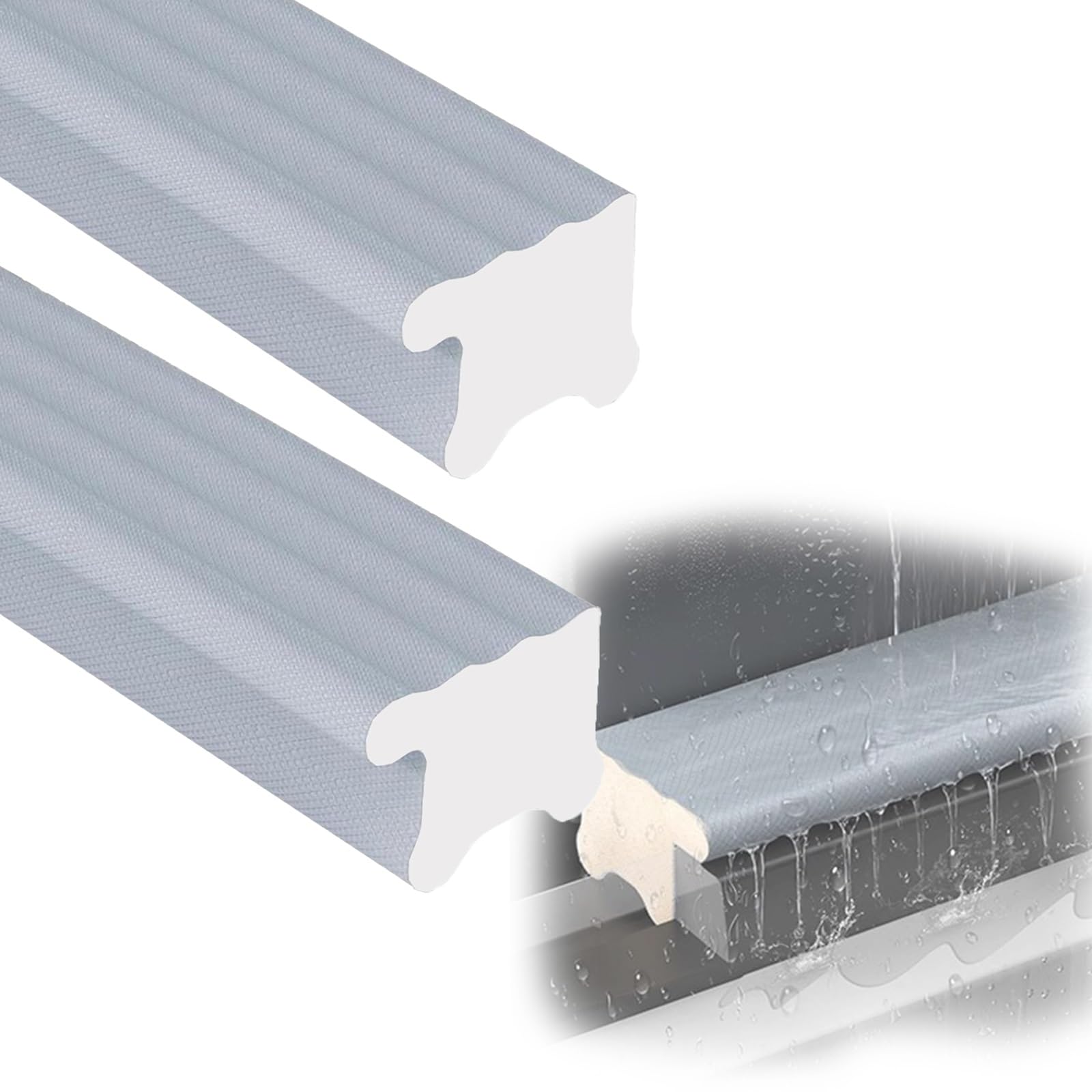 Tiras de retención de agua de 300 cm con respaldo duradero para ventanas (2 unidades)