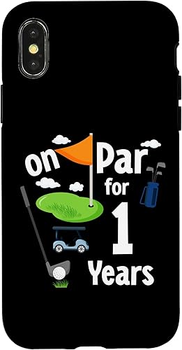 iPhone XXS On Par 1st Birthday Golf Player Theme 1 Year Old B-Day Case