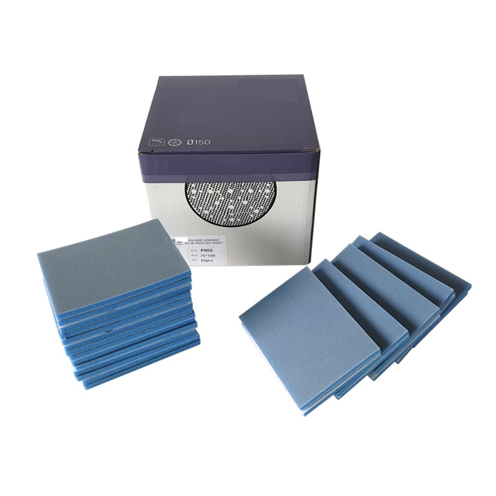 carta vetrata Carta vetrata in spugna di peluche quadrata blu 75 * 100 for levigatura e lucidatura automobili Macchina a secco piccola sabbia autoadesiva Sa(1000 grit)