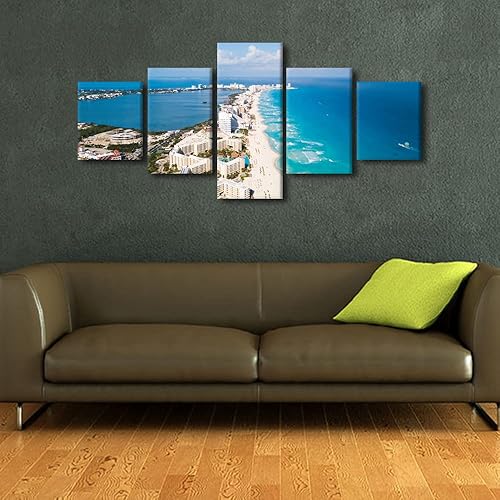 Vista 78 de TUMOVO 5 paneles de arte de pared de volcán en México, impresión sobre lienzo, paisajes naturales, cuadros para dormitorio, decoración del hogar