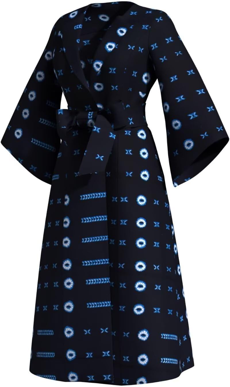 Afrilisco African Clothes for Women Ankara Print Long Jacket Coat Elegant V-Neck Trench Dashiki Women Outfits Plus Size - Image 6