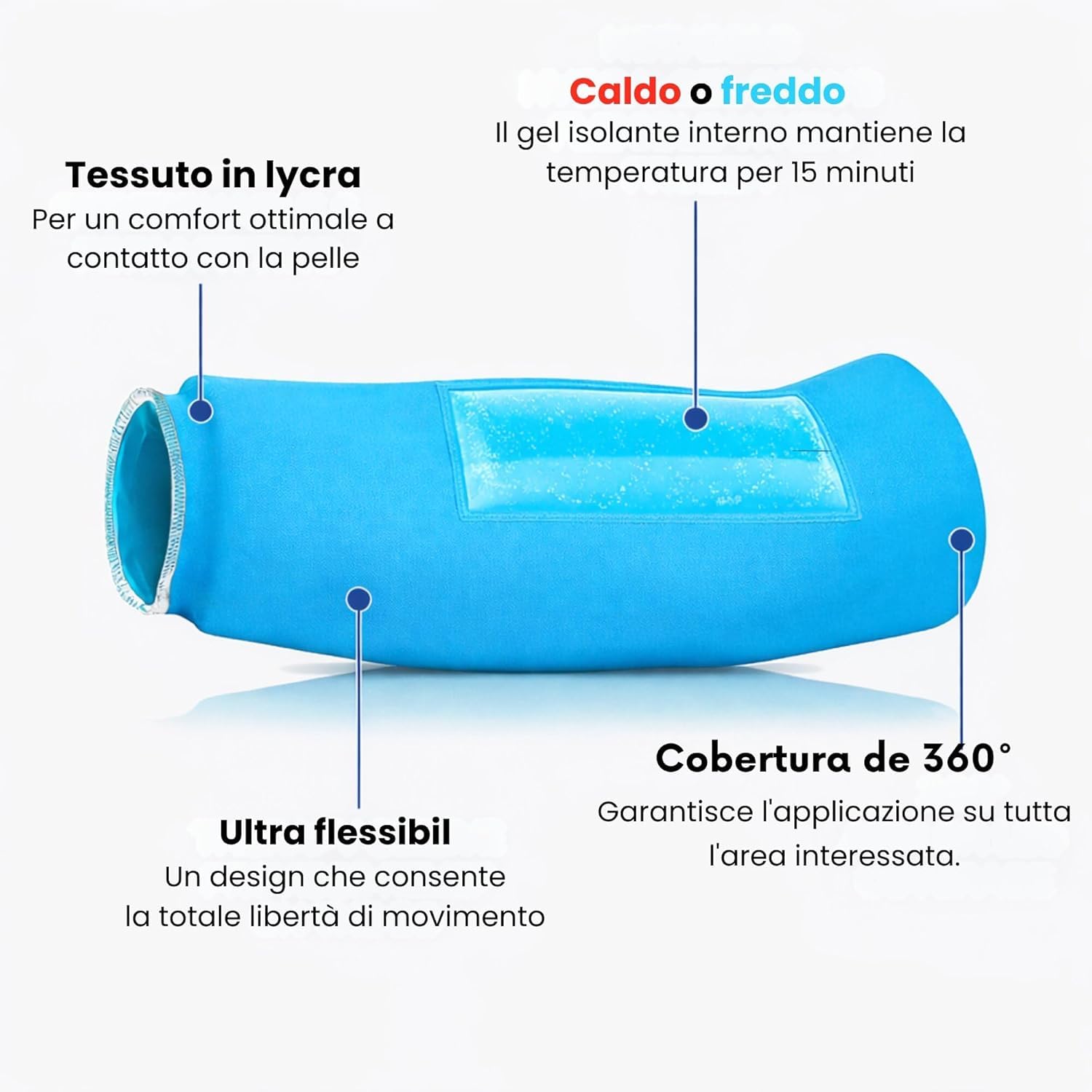 IceThermax Sleeves con Gel Caldo Freddo Riutilizzabile - Tutore Ginocchio, Braccio e Caviglia - Knee Brace e Supporto Articolare con Ghiaccio Gel, Ortopedica Ice Pack